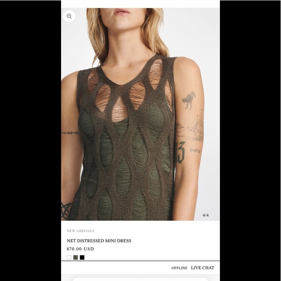 2022 spring Dion Lee NET DISTRESSED MINI Dress - Picture 3 of 12